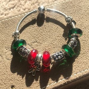 Authentic Pandora Christmas Theme Bangle Bracelet
